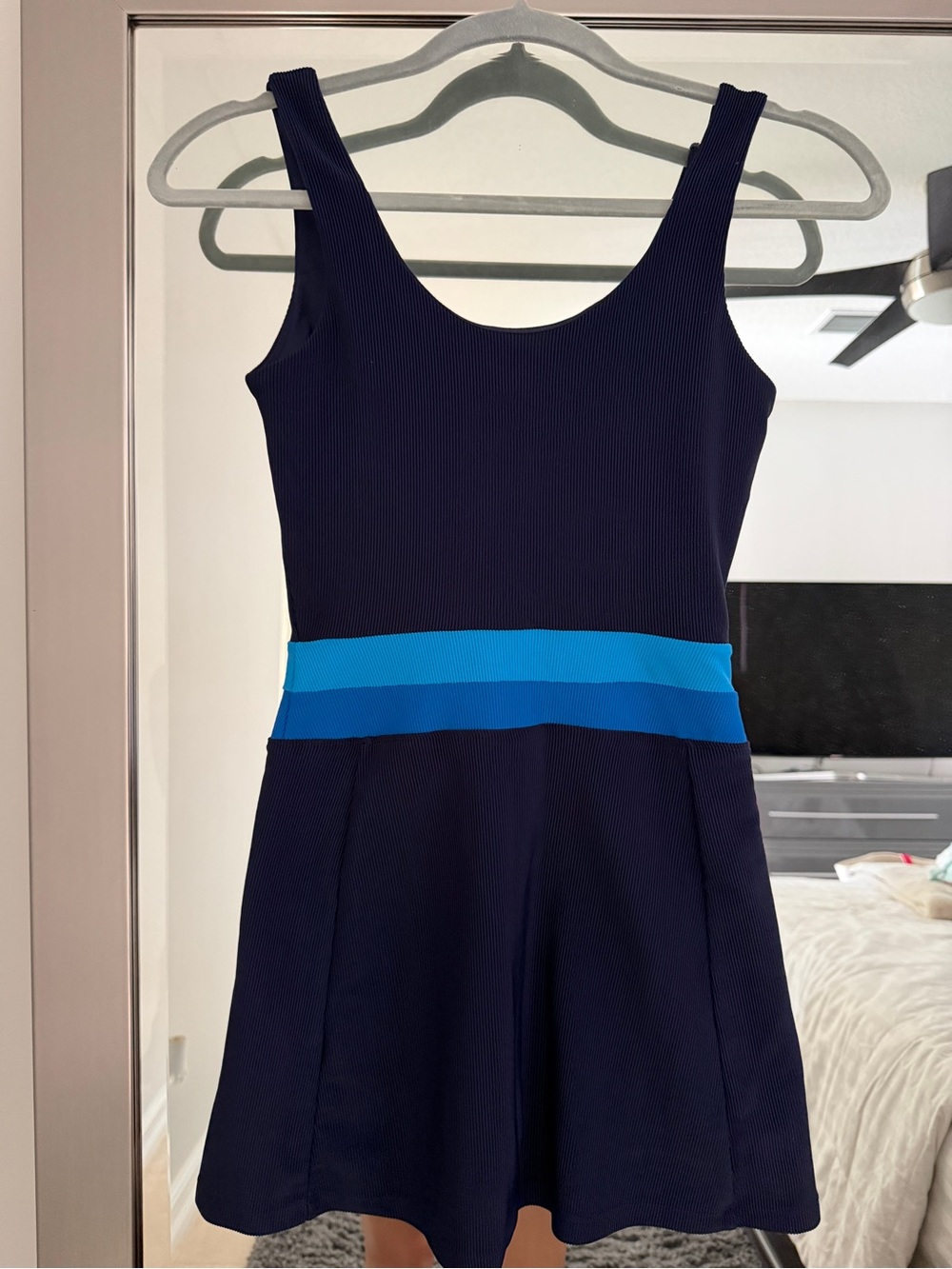 Beach Riot Navy Mini Dress with Aqua & Cyan Waistband - Picture 5 of 7